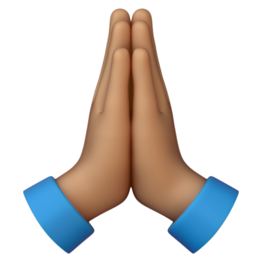 Emoji Chắp tay: màu da trung bình 🙏🏽 dạng 3D