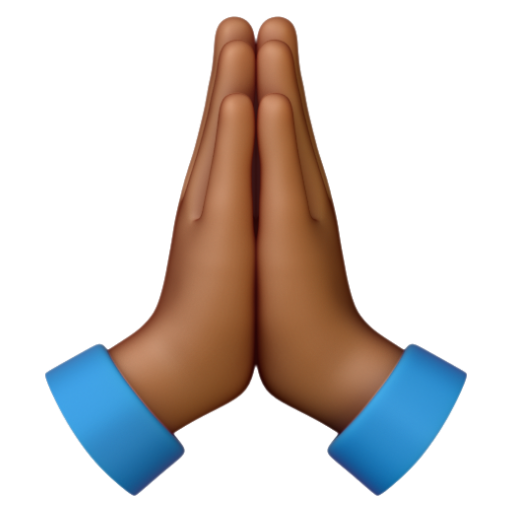 Emoji Chắp tay: màu da tối trung bình 🙏🏾 dạng 3D