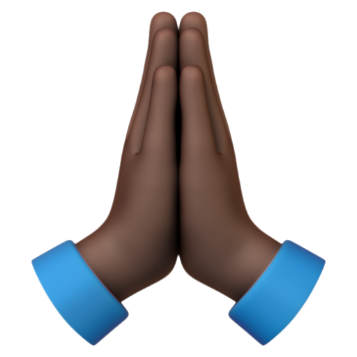 Emoji Chắp tay: màu da tối 🙏🏿 dạng 3D