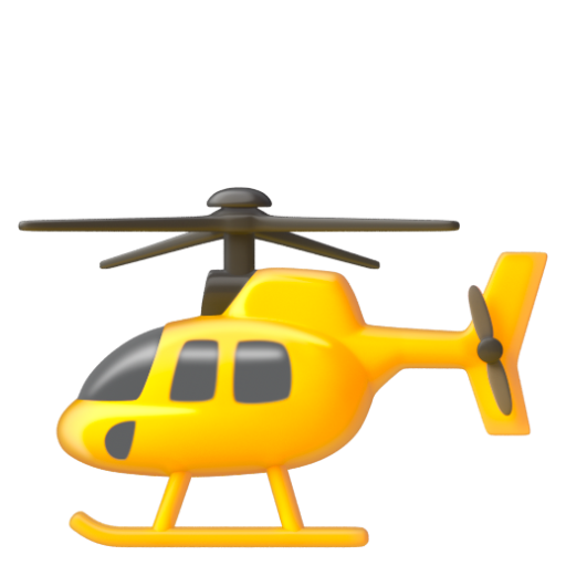 Emoji Máy bay trực thăng 🚁 dạng 3D