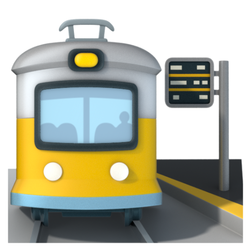 Emoji Ga tàu 🚉 dạng 3D