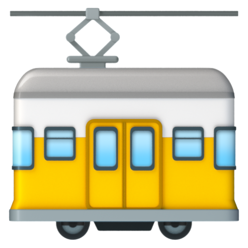 Emoji Tàu điện 🚋 dạng 3D