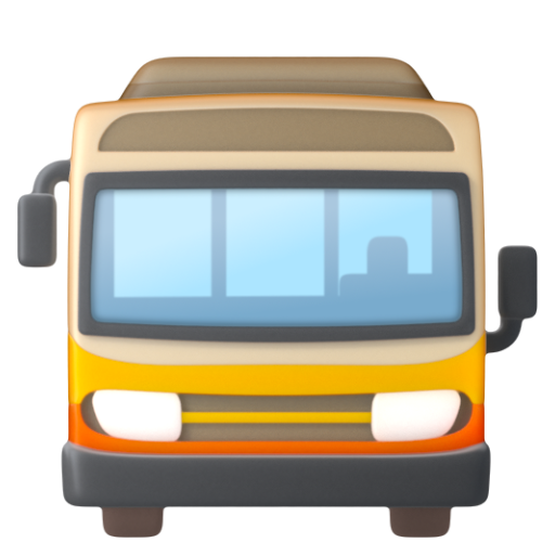 Emoji Xe buýt đang tới 🚍 dạng 3D