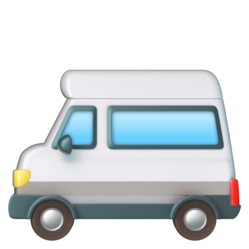 Emoji Xe buýt nhỏ 🚐 dạng 3D