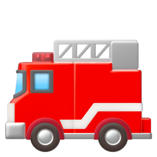 Emoji Xe cứu hỏa 🚒 dạng 3D