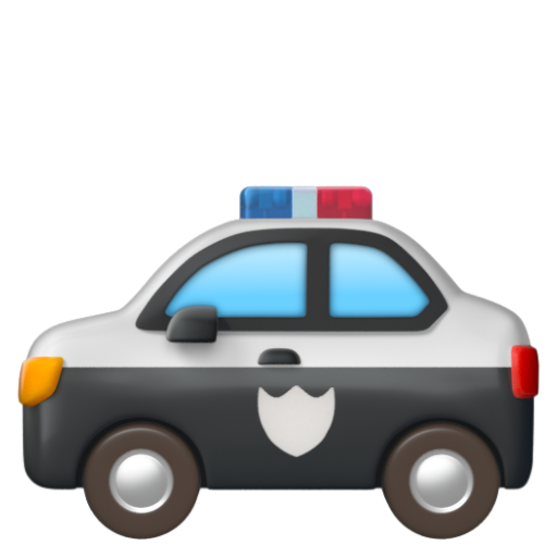 Emoji Xe cảnh sát 🚓 dạng 3D