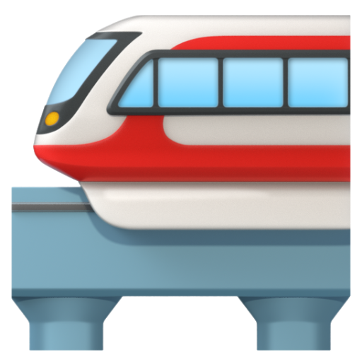 Emoji Đường một ray 🚝 dạng 3D