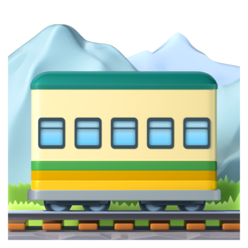 Emoji Đường ray leo núi 🚞 dạng 3D