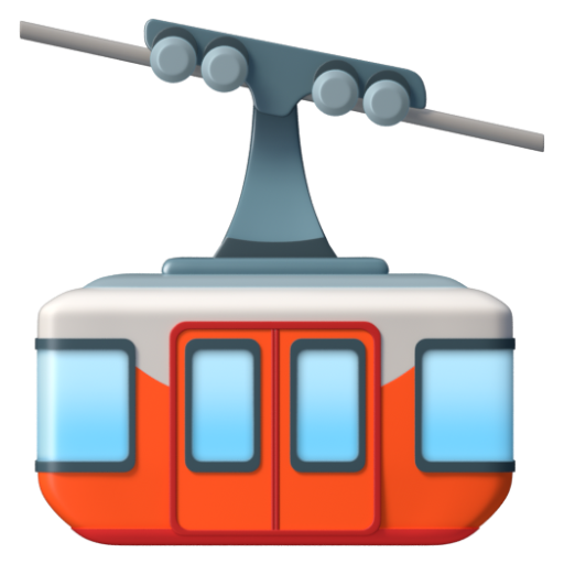 Emoji Cáp treo trên núi 🚠 dạng 3D