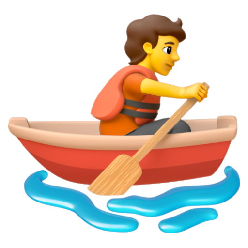 Emoji Người chèo thuyền 🚣 dạng 3D