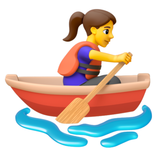 Emoji Người phụ nữ chèo thuyền 🚣‍♀ dạng 3D