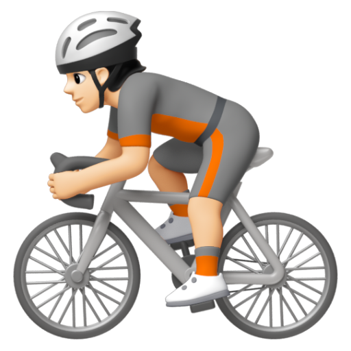 Emoji Người đi xe đạp: màu da sáng 🚴🏻 dạng 3D