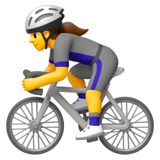Emoji Người phụ nữ đi xe đạp 🚴‍♀ dạng 3D