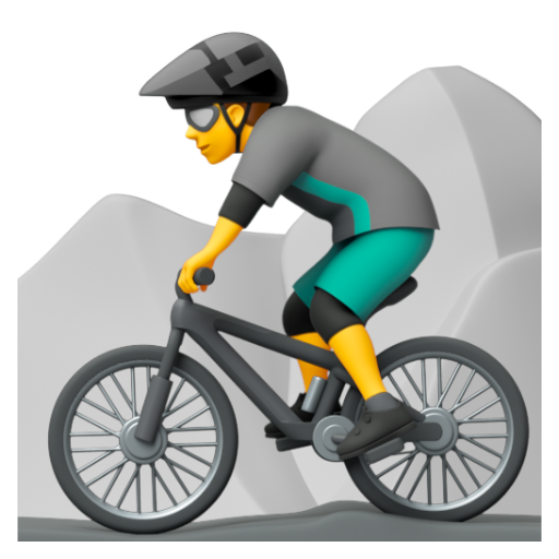 Emoji Người đàn ông đi xe đạp leo núi 🚵‍♂ dạng 3D
