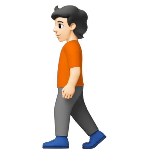 Emoji Người đi bộ: màu da sáng 🚶🏻 dạng 3D