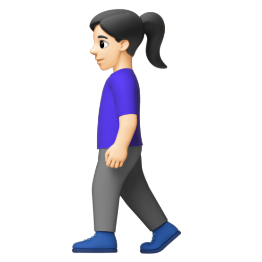 Emoji Người phụ nữ đi bộ: màu da sáng 🚶🏻‍♀ dạng 3D