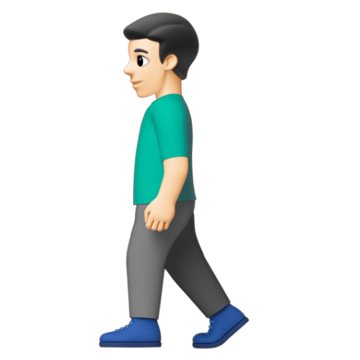 Emoji Người đàn ông đi bộ: màu da sáng 🚶🏻‍♂ dạng 3D