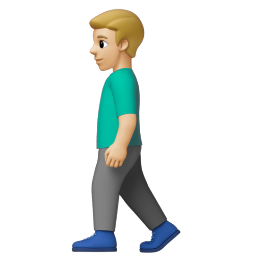 Emoji Người đàn ông đi bộ: màu da sáng trung bình 🚶🏼‍♂ dạng 3D