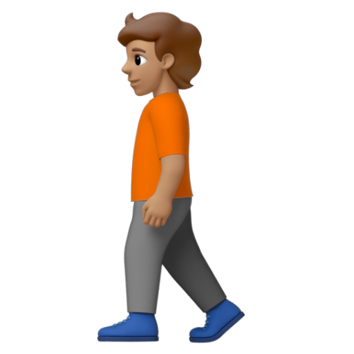 Emoji Người đi bộ: màu da trung bình 🚶🏽 dạng 3D