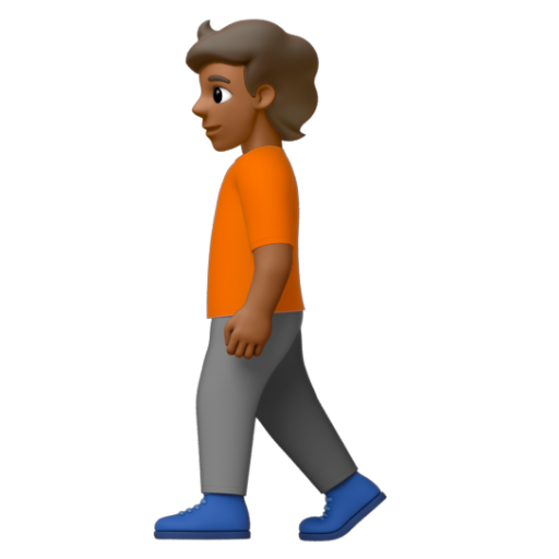 Emoji Người đi bộ: màu da tối trung bình 🚶🏾 dạng 3D