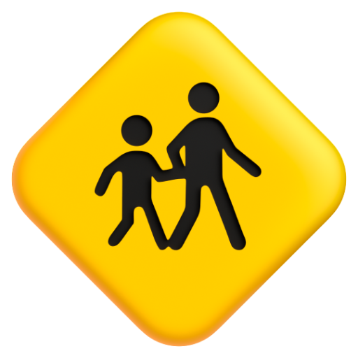 Emoji Qua đường cho trẻ em 🚸 dạng 3D