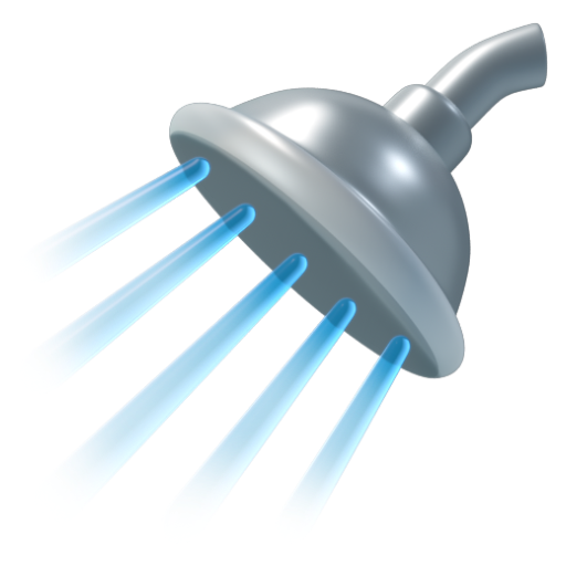 Emoji Vòi hoa sen 🚿 dạng 3D