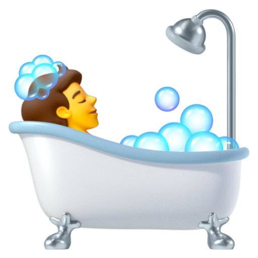 Emoji Người đang tắm bồn 🛀 dạng 3D