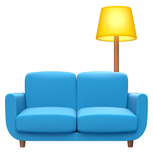 Emoji Ghế dài và đèn 🛋 dạng 3D