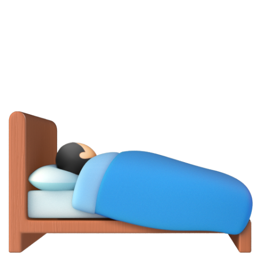 Emoji Người trên giường: màu da sáng 🛌🏻 dạng 3D