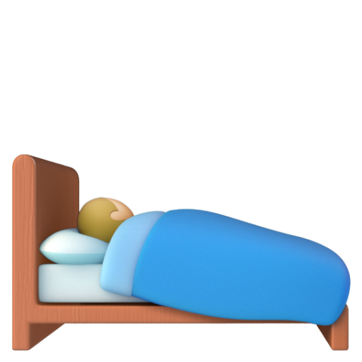 Emoji Người trên giường: màu da sáng trung bình 🛌🏼 dạng 3D