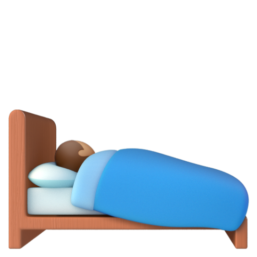Emoji Người trên giường: màu da trung bình 🛌🏽 dạng 3D