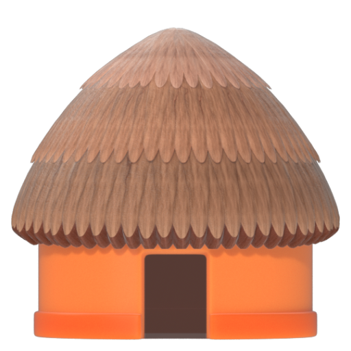 Emoji Túp lều 🛖 dạng 3D