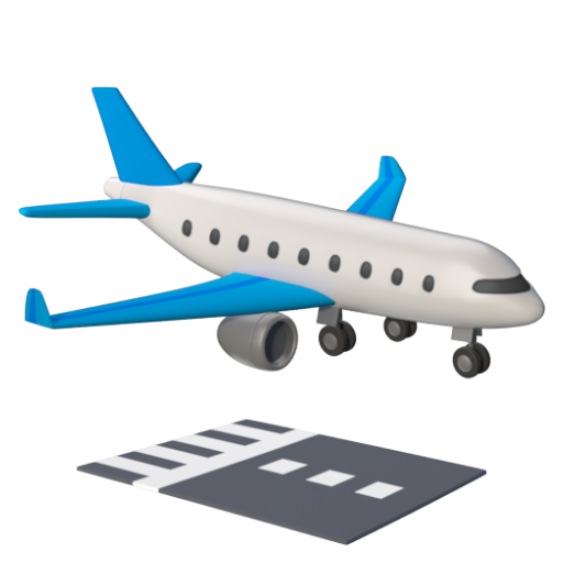 Emoji Máy bay đến nơi 🛬 dạng 3D
