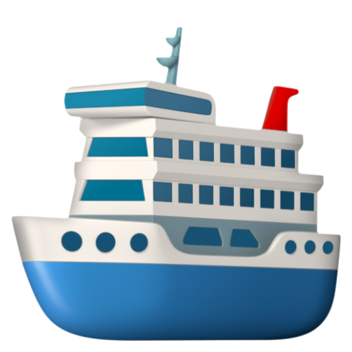 Emoji Tàu chở khách 🛳 dạng 3D