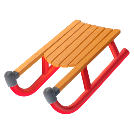 Emoji Xe trượt tuyết 🛷 dạng 3D