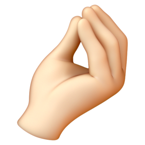 Emoji Ngón tay khum lại: màu da sáng 🤌🏻 dạng 3D