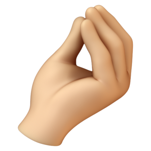 Emoji Ngón tay khum lại: màu da sáng trung bình 🤌🏼 dạng 3D