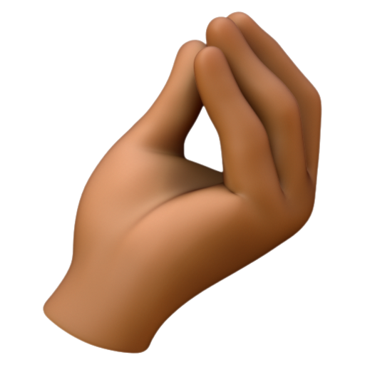 Emoji Ngón tay khum lại: màu da tối trung bình 🤌🏾 dạng 3D