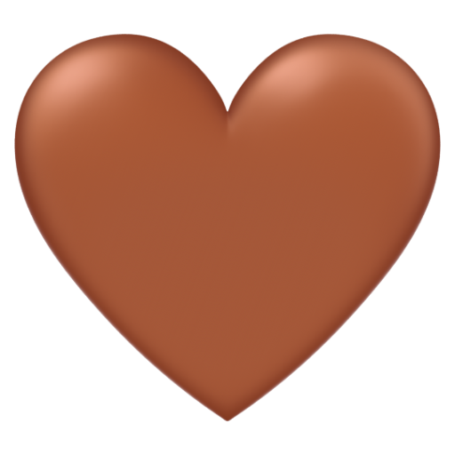 Emoji Trái tim màu nâu 🤎 dạng 3D