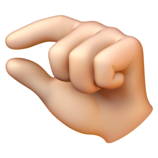 Emoji Tay chụm: màu da sáng 🤏🏻 dạng 3D
