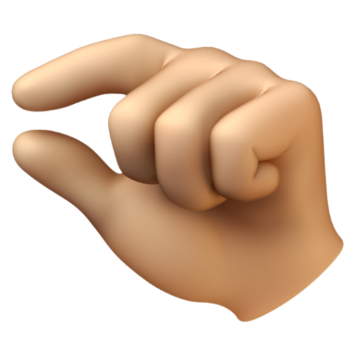 Emoji Tay chụm: màu da sáng trung bình 🤏🏼 dạng 3D
