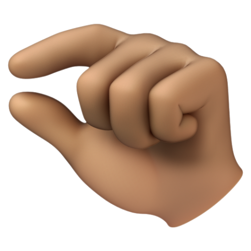 Emoji Tay chụm: màu da trung bình 🤏🏽 dạng 3D