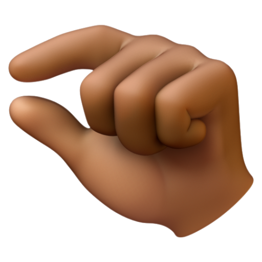 Emoji Tay chụm: màu da tối trung bình 🤏🏾 dạng 3D