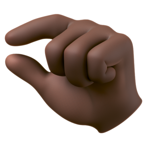 Emoji Tay chụm: màu da tối 🤏🏿 dạng 3D