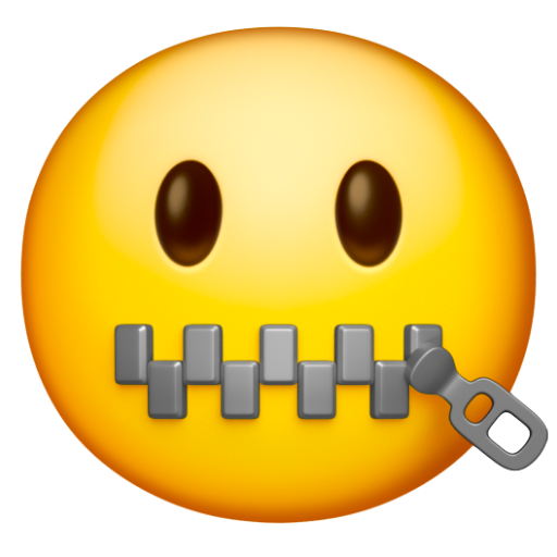 Emoji Mặt có miệng bị kéo khóa 🤐 dạng 3D