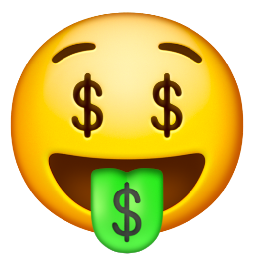 Emoji Mặt có tiền ở miệng 🤑 dạng 3D
