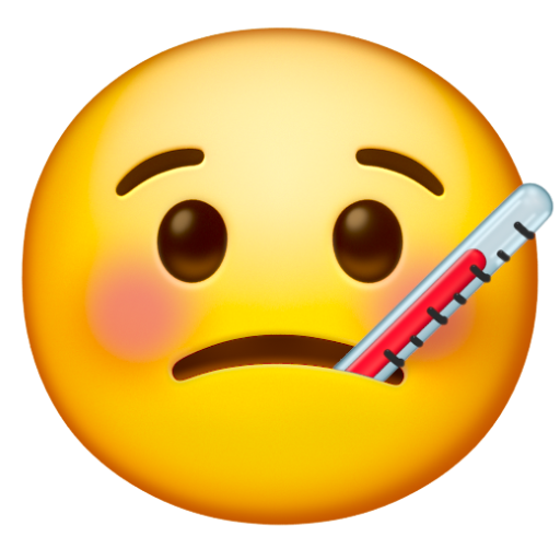 Emoji Mặt có miệng ngậm nhiệt kế 🤒 dạng 3D