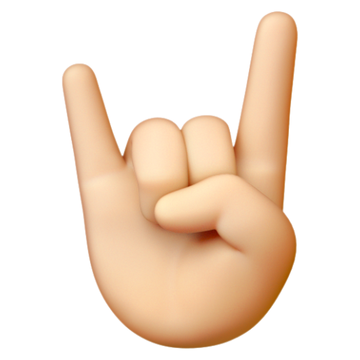 Emoji Ký hiệu cặp sừng: màu da sáng 🤘🏻 dạng 3D