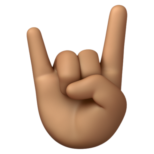Emoji Ký hiệu cặp sừng: màu da trung bình 🤘🏽 dạng 3D