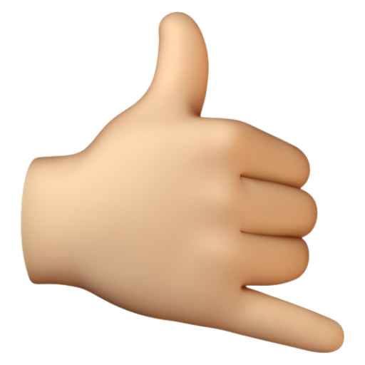 Emoji Bàn tay gọi cho tôi: màu da sáng trung bình 🤙🏼 dạng 3D
